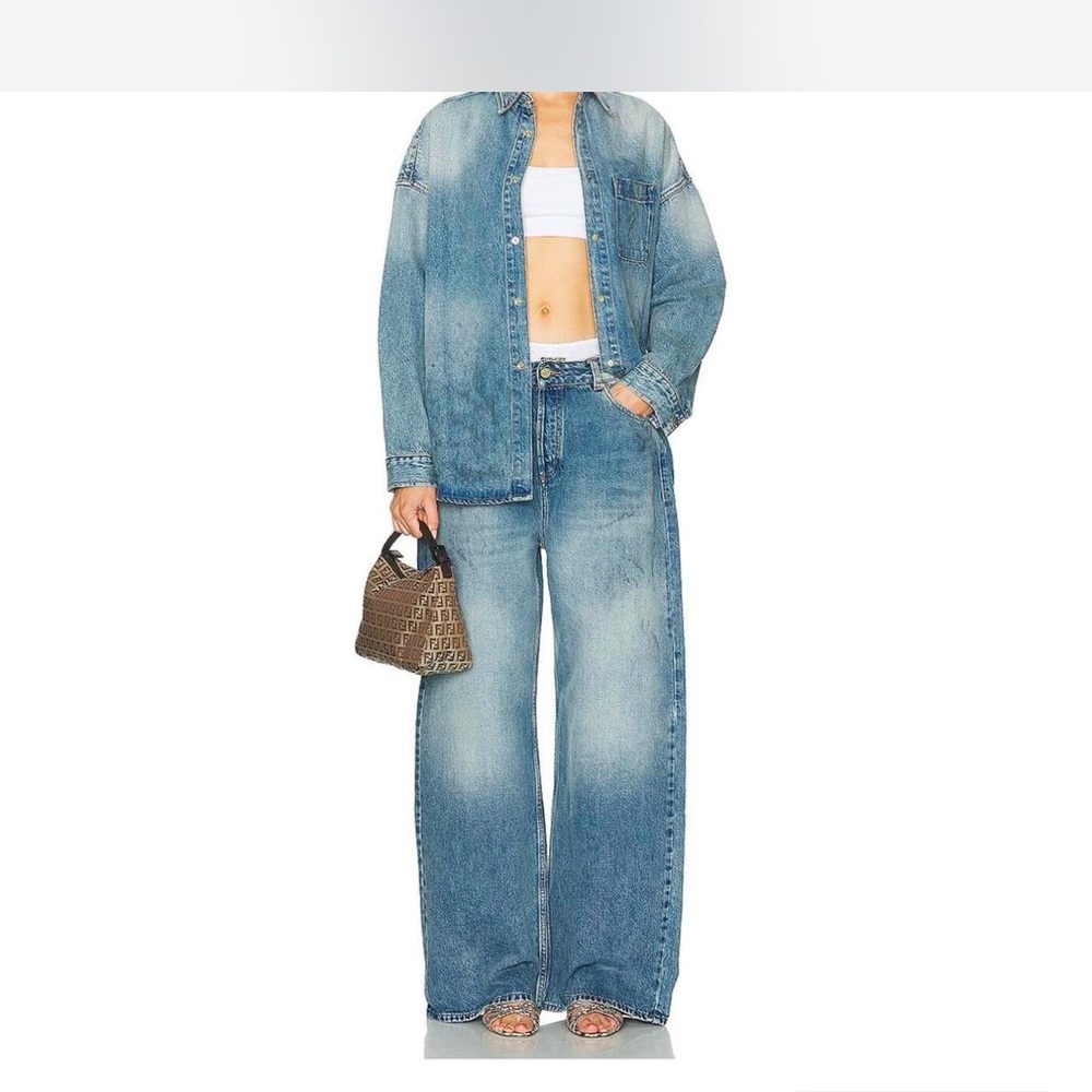 ISO Heavy Manners Blue Wide Leg Jeans